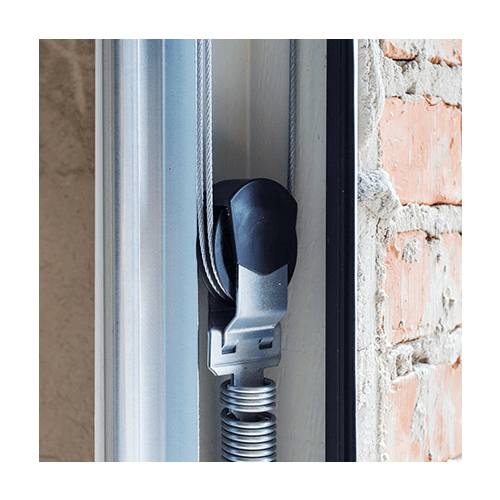 Pulley system installed on house