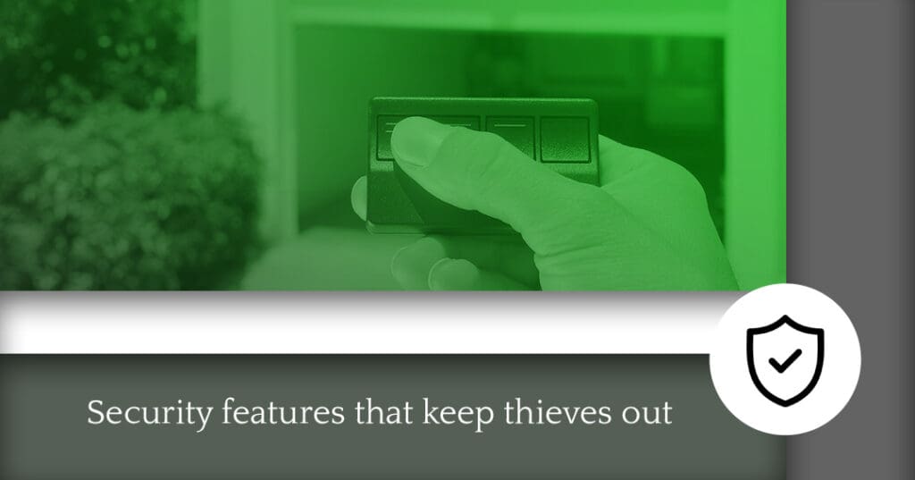 Slide that reads, "Security features that keep thieves out."