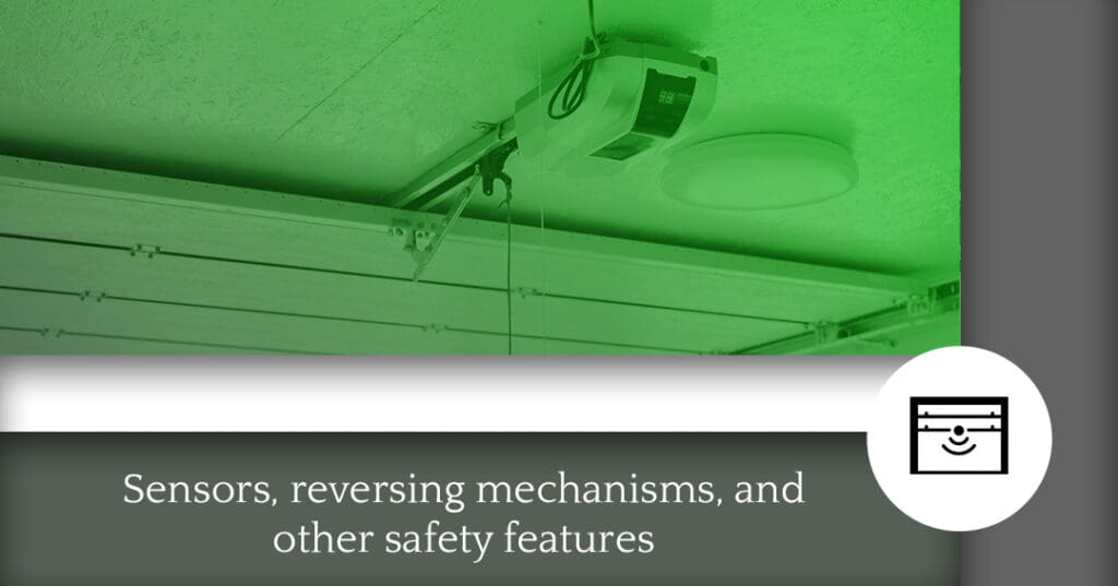 Slide that reads, "Sensors, reversing mechanisms, and other safety features."